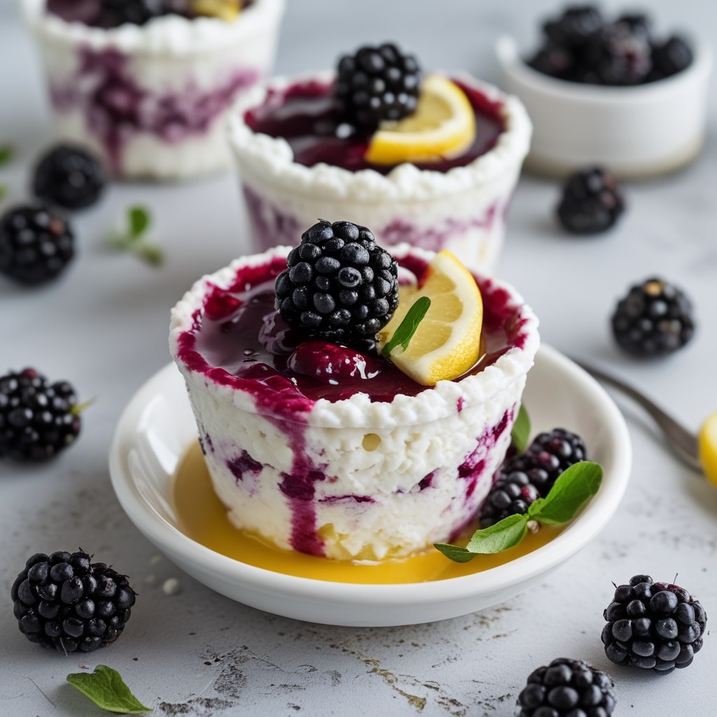 High Protein Blackberry Lemon Cottage Cheese Cups