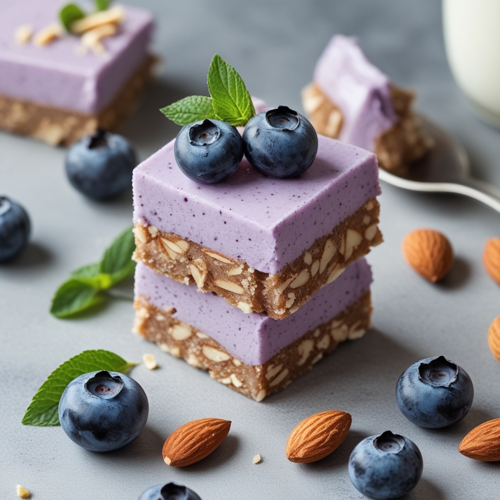 Blueberry Almond Protein Frozen Yogurt Bars