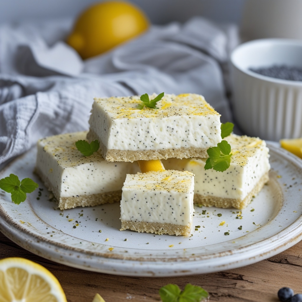 High Protein Lemon Poppy Seed Cottage Cheese Bars