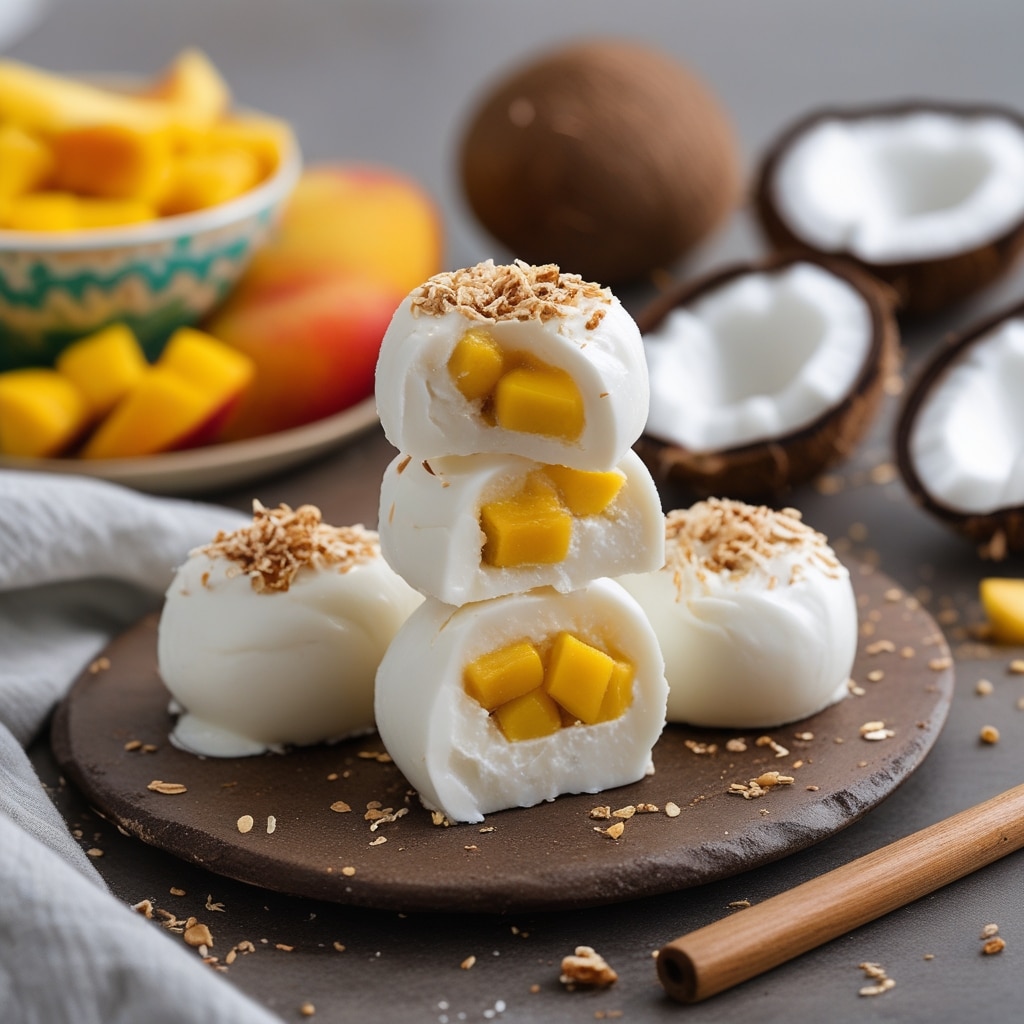High Protein Mango Coconut Yogurt Bites