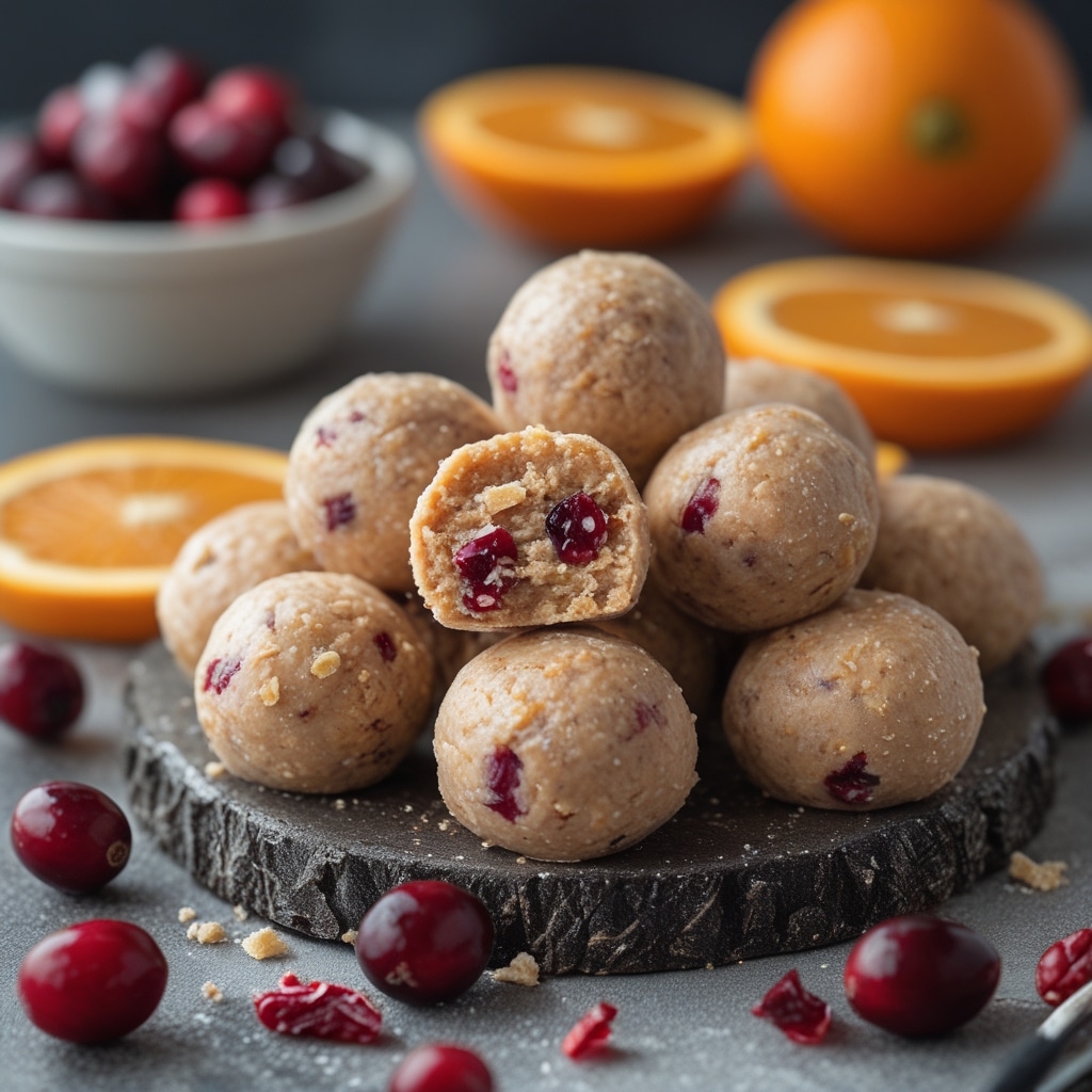No-Bake Cranberry Orange Protein Bites