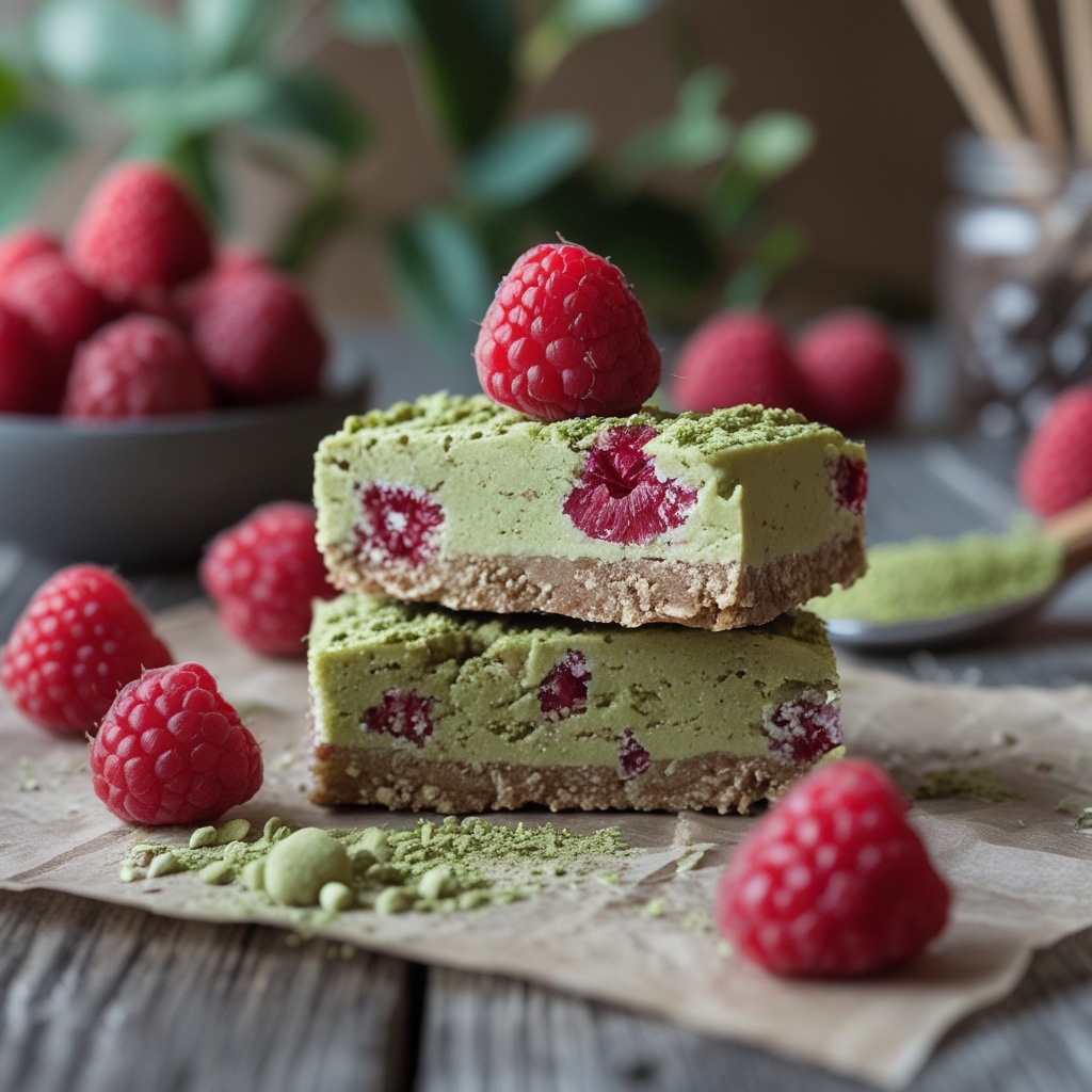 Raspberry Matcha Protein Energy Bars