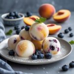 - Frozen Peach Blueberry Greek Yogurt Bites