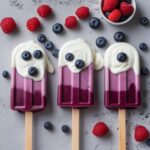 Frozen Acai Berry Greek Yogurt Parfait Pops