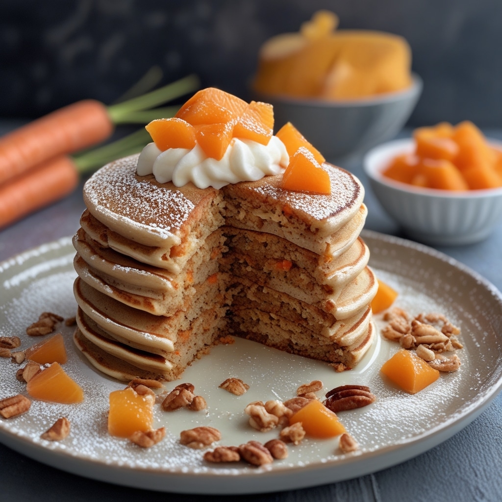 High Protein Carrot Cake Cottage Cheese Pancakes