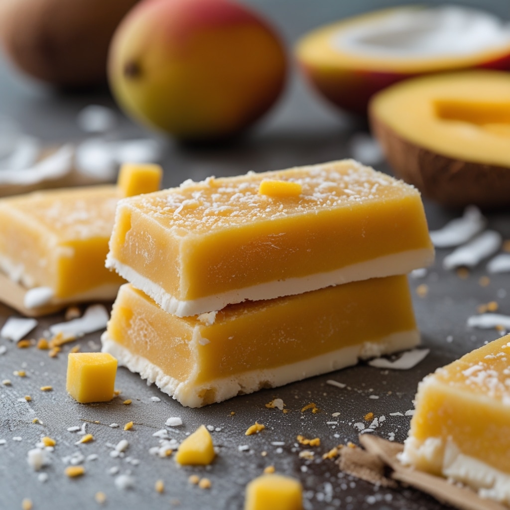 Frozen Mango Coconut Greek Yogurt Bars