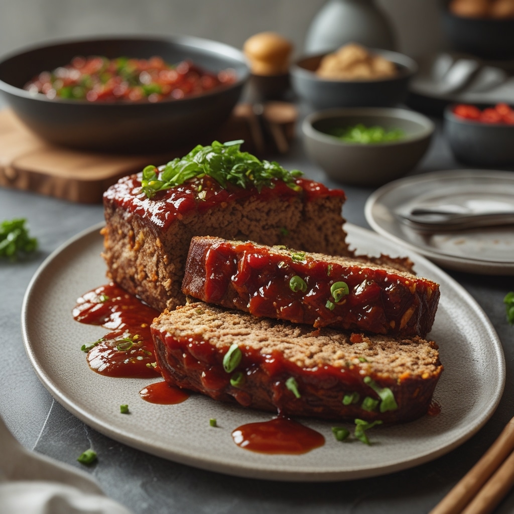 korean meatloaf with gochujang glaze