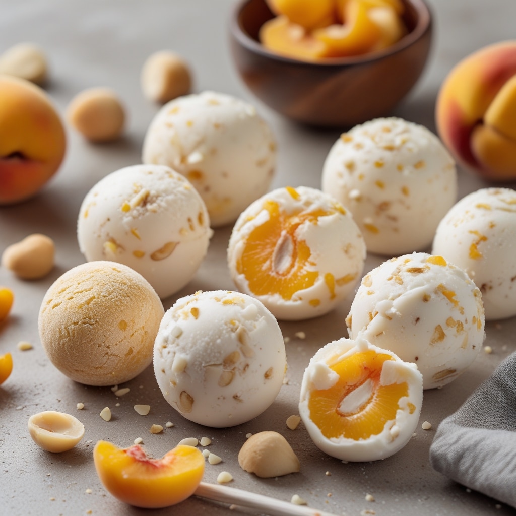 Apricot Macadamia Protein Frozen Yogurt Balls