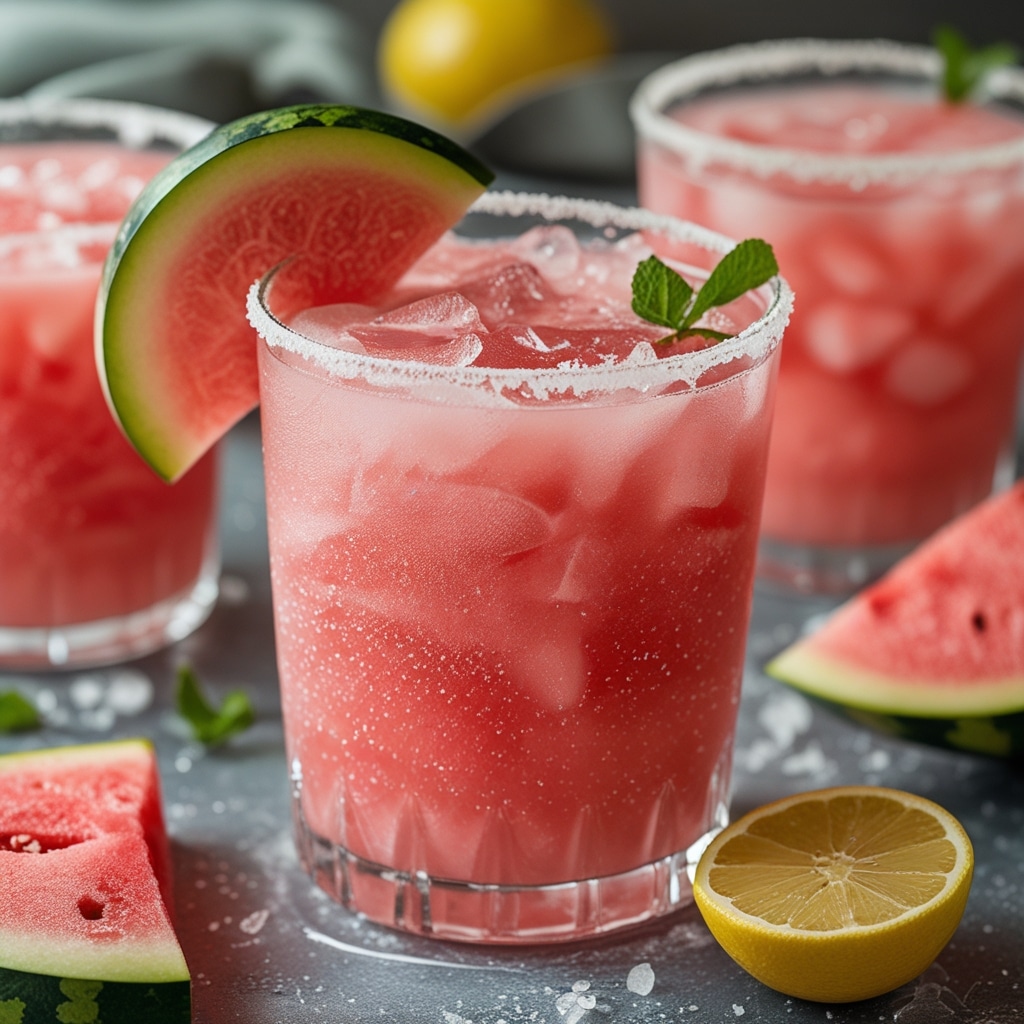 Frozen Watermelon Margarita Mocktail Recipe