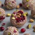 Cranberry Pistachio Protein Energy Bites