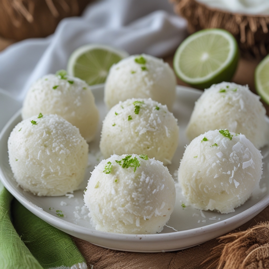 Frozen Coconut Lime Greek Yogurt Bites