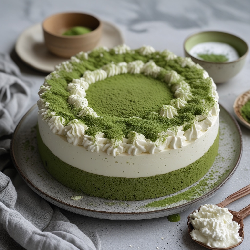 - Cottage Cheese Matcha Green Tea Protein Cake