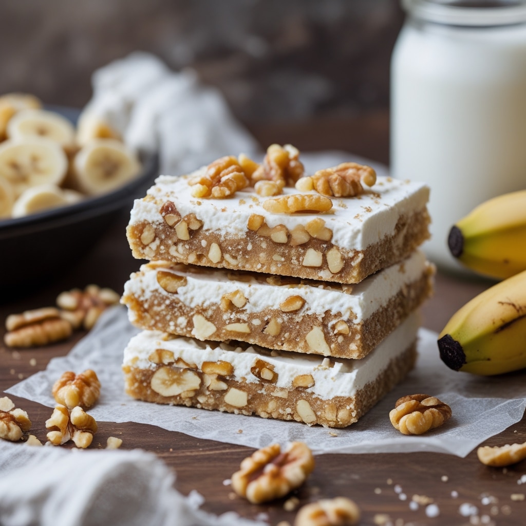 High Protein Banana Walnut Cottage Cheese Bars