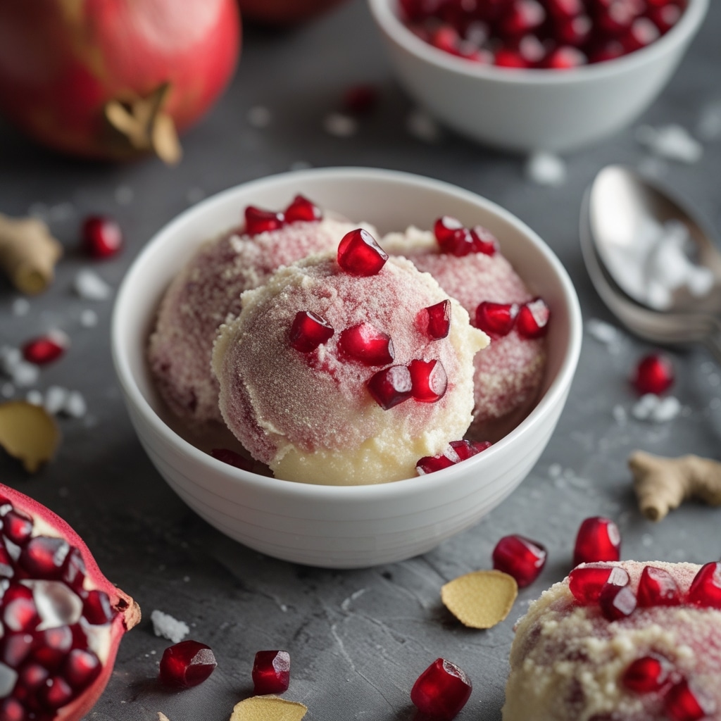 Frozen Pomegranate Ginger Greek Yogurt Bites