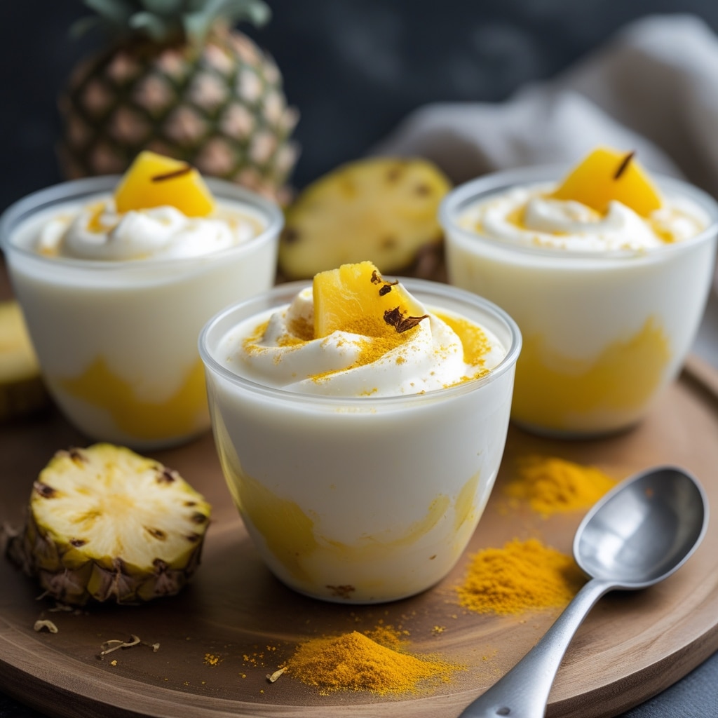Frozen Pineapple Turmeric Greek Yogurt Cups
