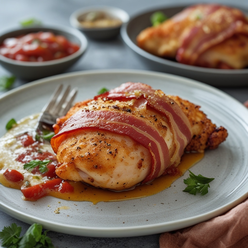 Bacon Wrapped Garlic Parmesan Chicken