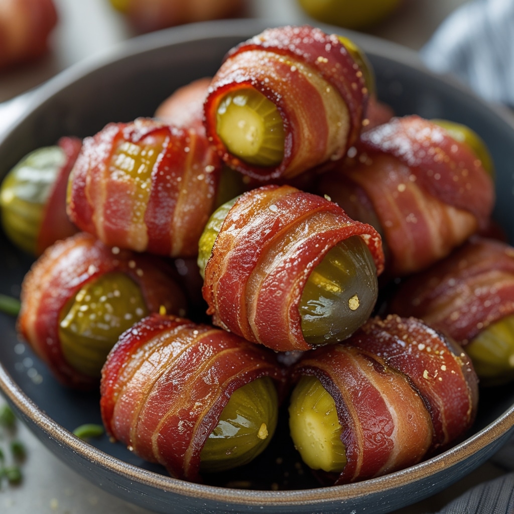 Crispy Bacon-Wrapped Pickle Bombs (Air Fryer Edition)