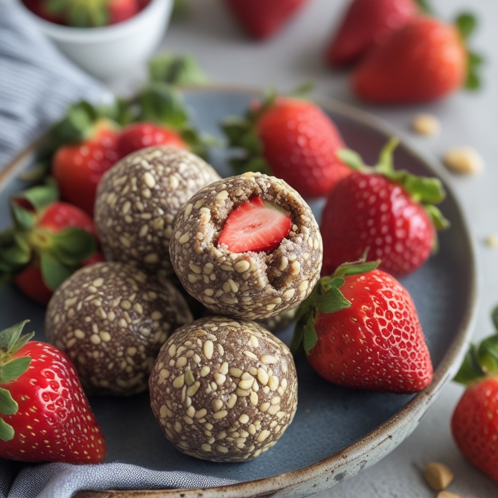 Strawberry Chia Protein Energy Balls