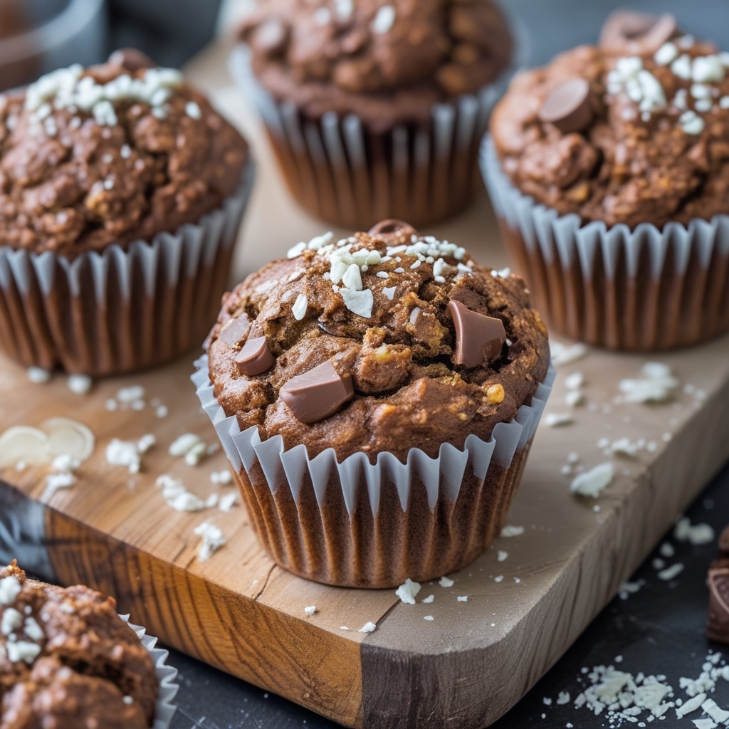 High Protein Zucchini Chocolate Cottage Cheese Muffins