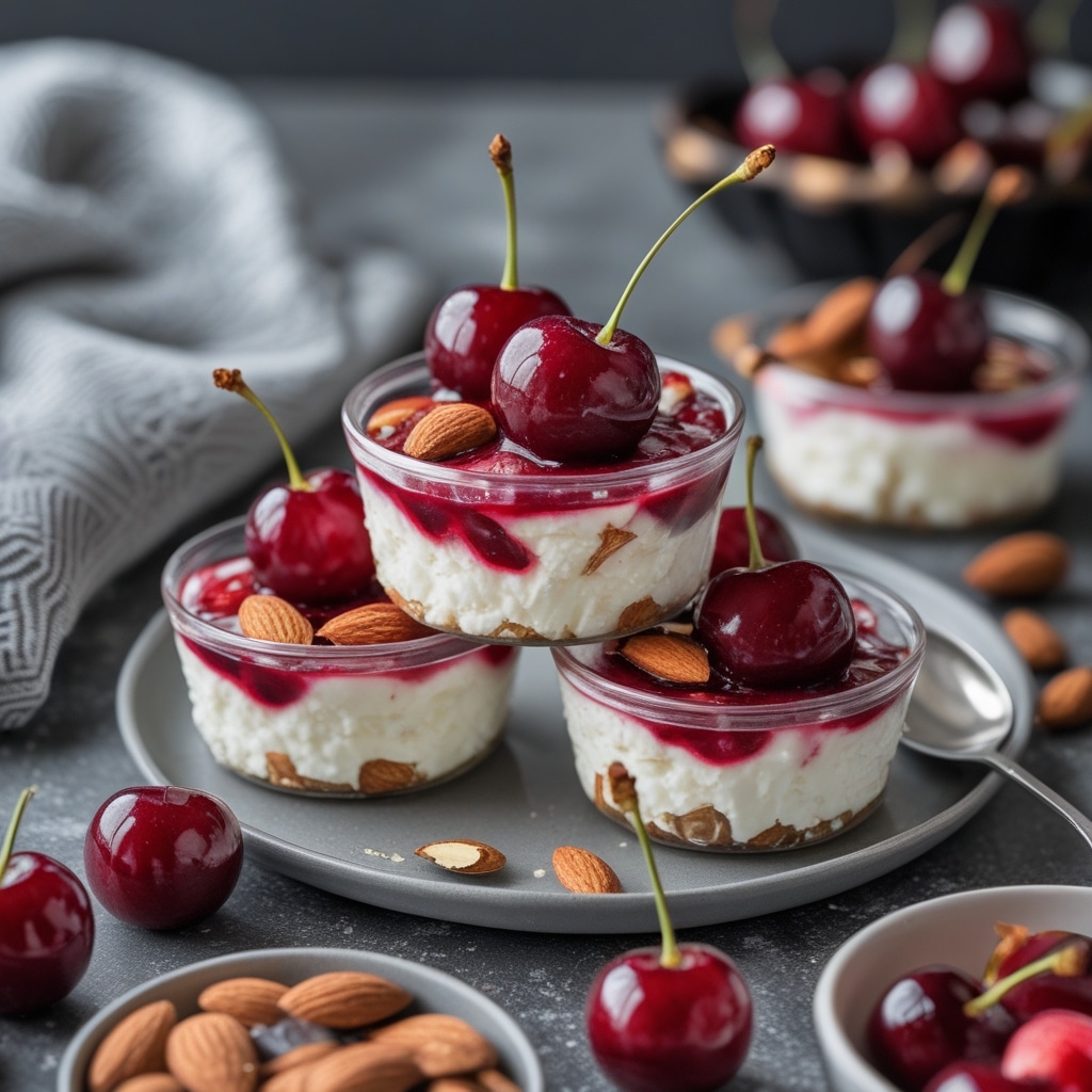 High Protein Cherry Almond Cottage Cheese Cups