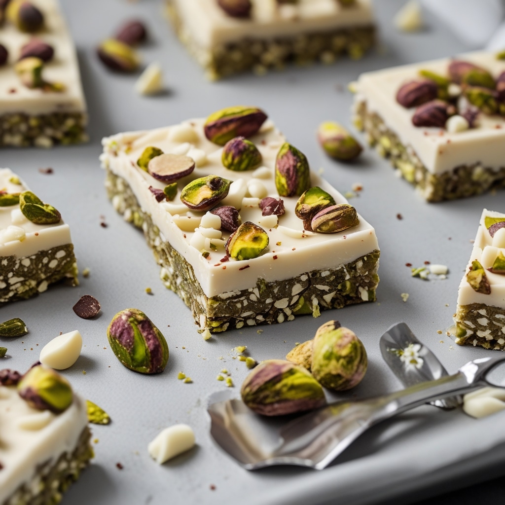 No-Bake Pistachio White Chocolate Protein Bars