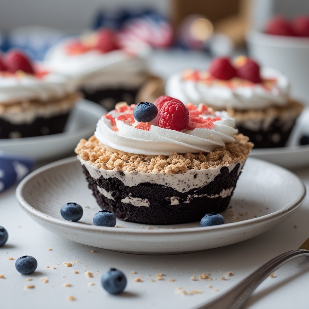 No-Bake Patriotic Oreo Dirt Cups Easy 4th of July