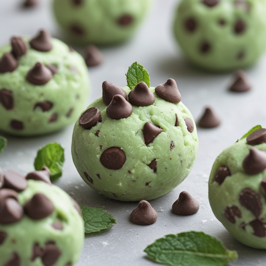 No-Bake Mint Chocolate Chip Protein Balls