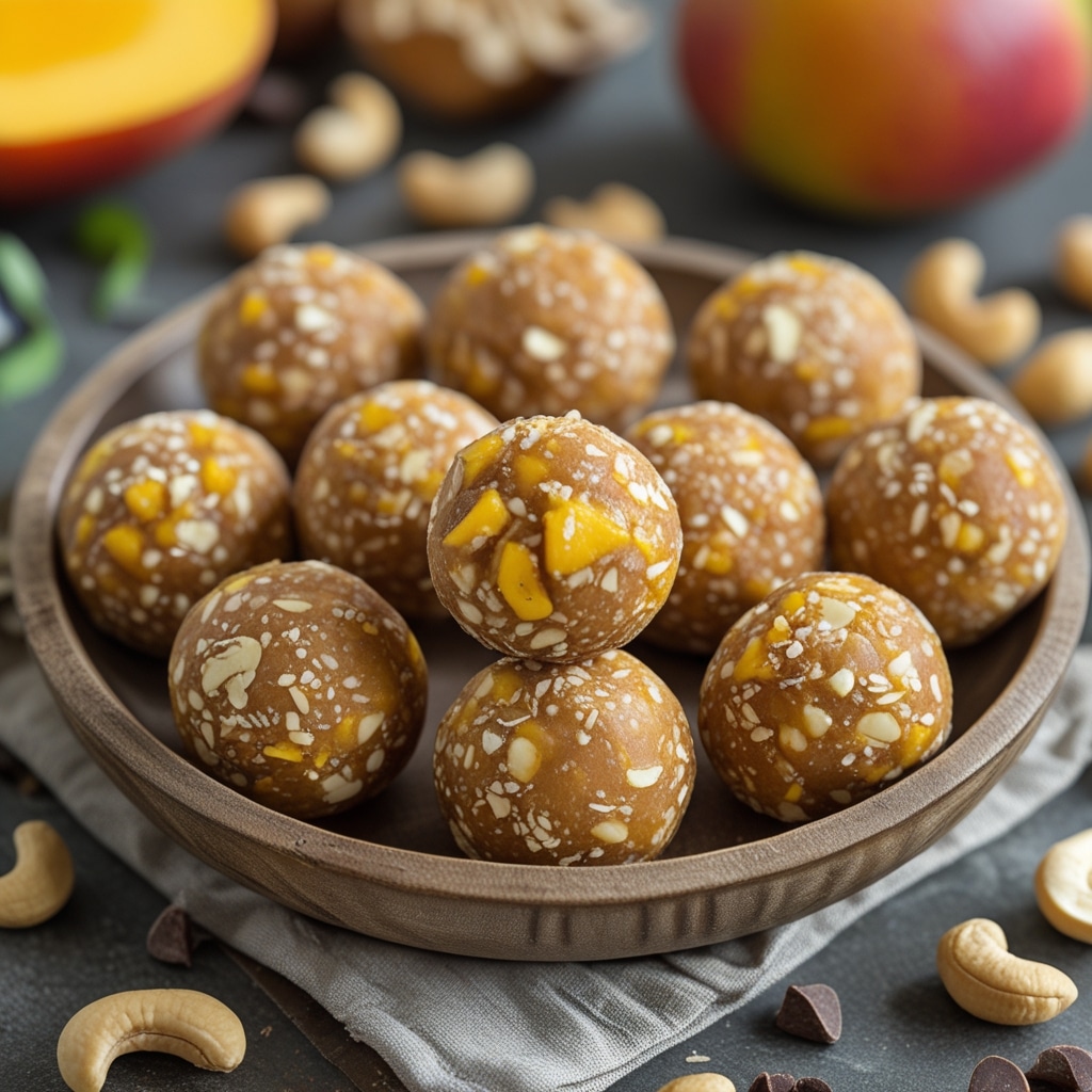 Mango Cashew Protein Energy Bites