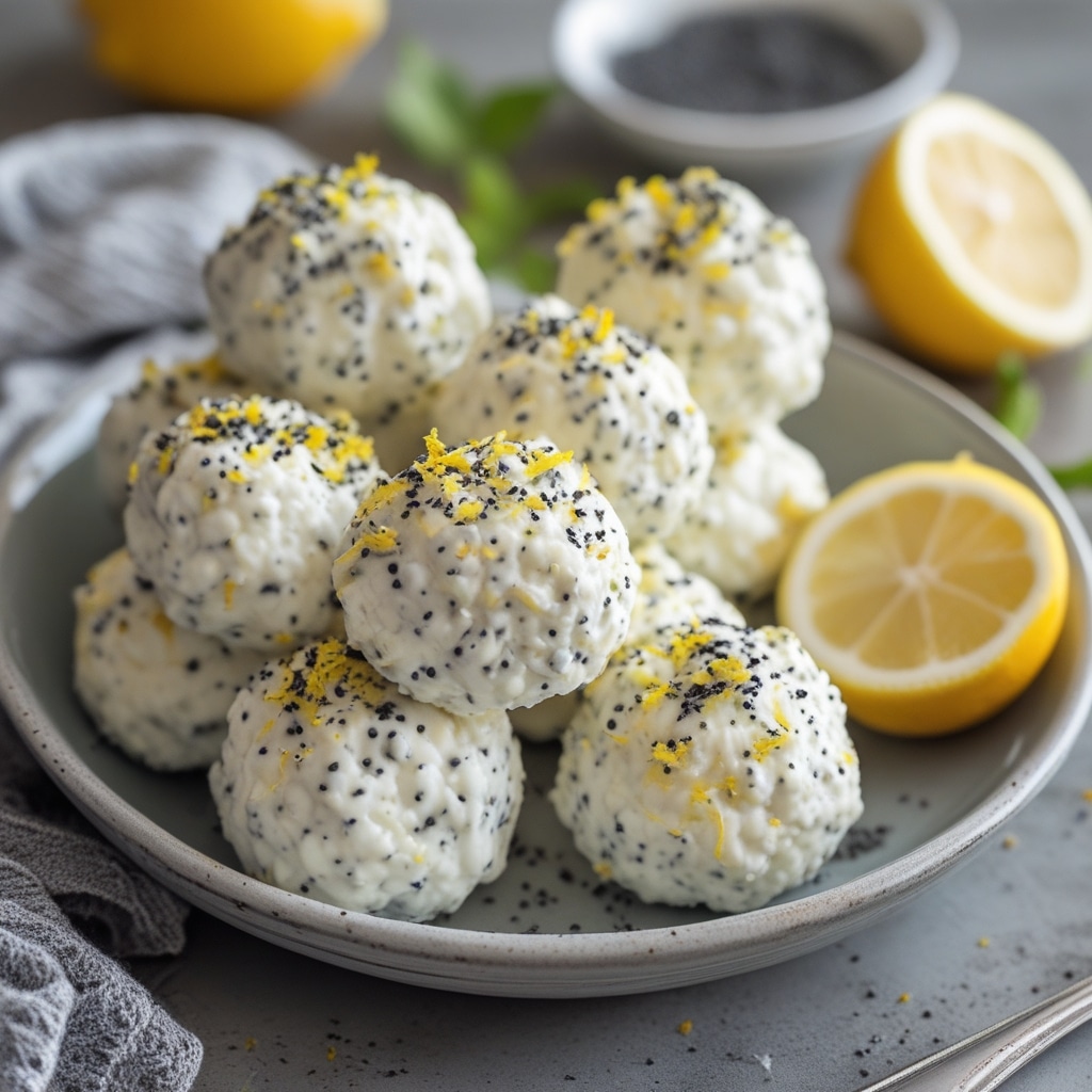 High Protein Lemon Poppy Seed Cottage Cheese Bites