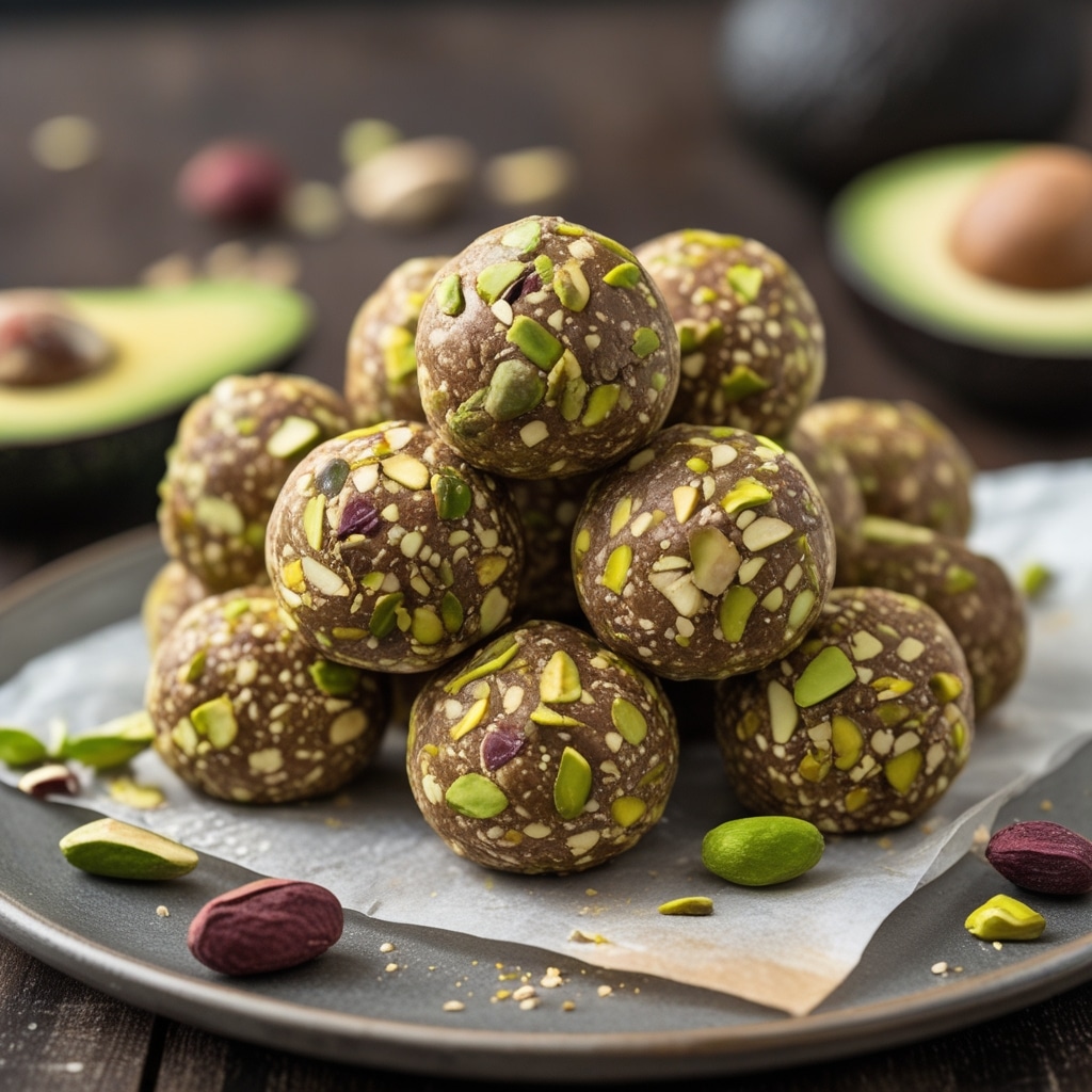 Avocado Pistachio Protein Energy Balls