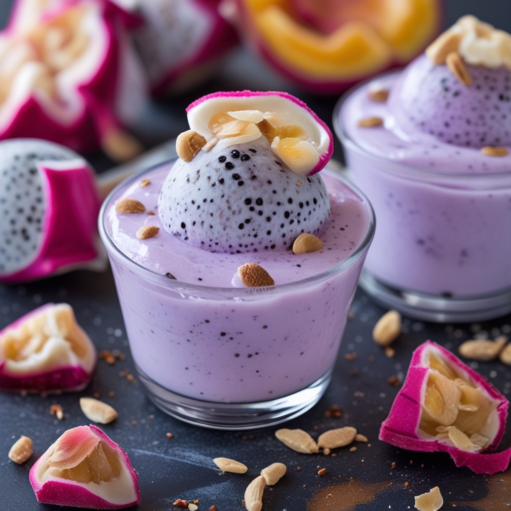Dragon Fruit Coconut Protein Frozen Yogurt Bites