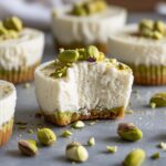 Frozen Pistachio Greek Yogurt Cheesecake Bites