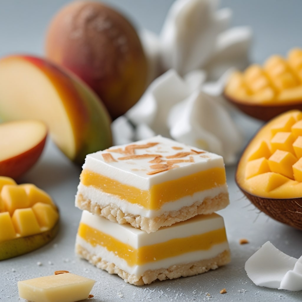 Frozen Mango Coconut Greek Yogurt Bars
