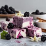 Frozen Blackberry Vanilla Greek Yogurt Bars