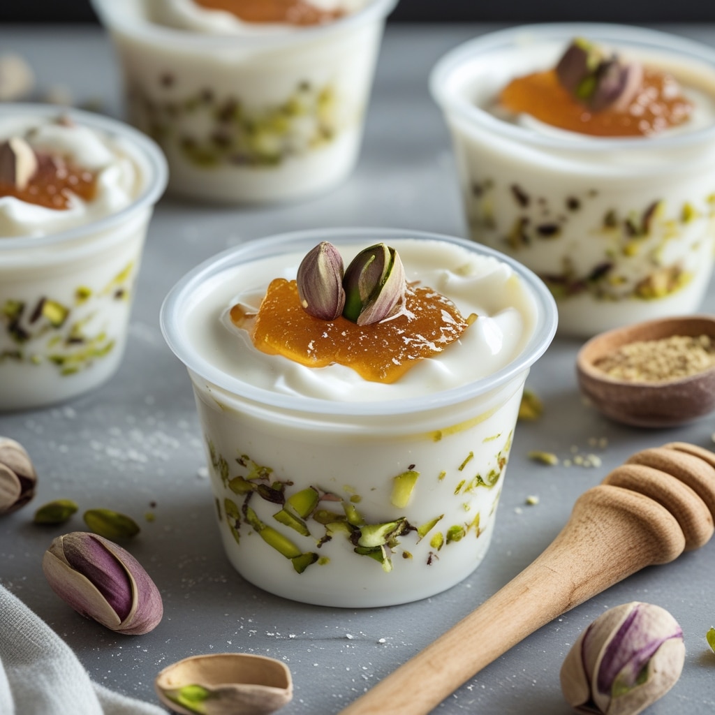 Frozen Pistachio Honey Greek Yogurt Cups