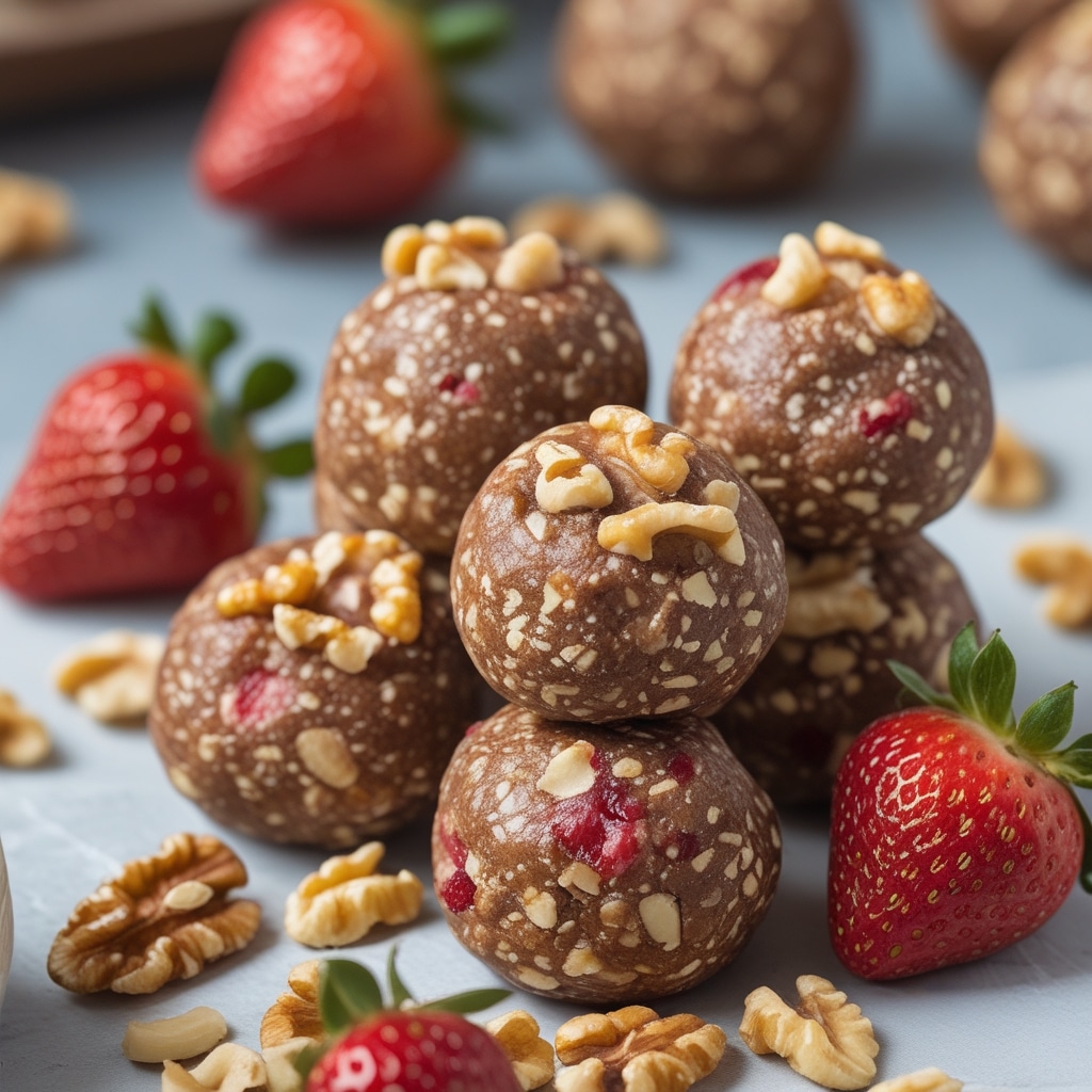 Strawberry Walnut Protein Energy Balls