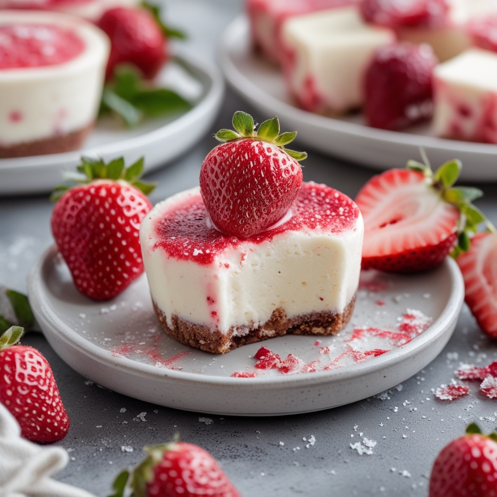 Frozen Strawberry Cheesecake Greek Yogurt Bites
