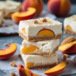 - Frozen Peach Greek Yogurt Cheesecake Bars