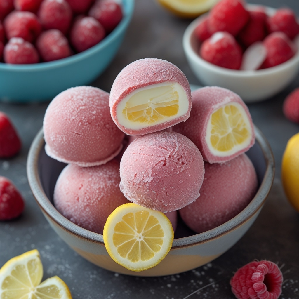 - Frozen Raspberry Lemon Greek Yogurt Bites