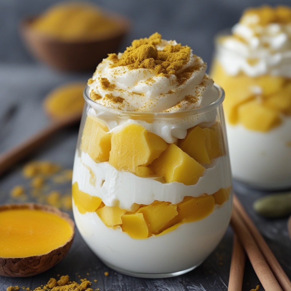 Frozen Mango Turmeric Greek Yogurt Parfait