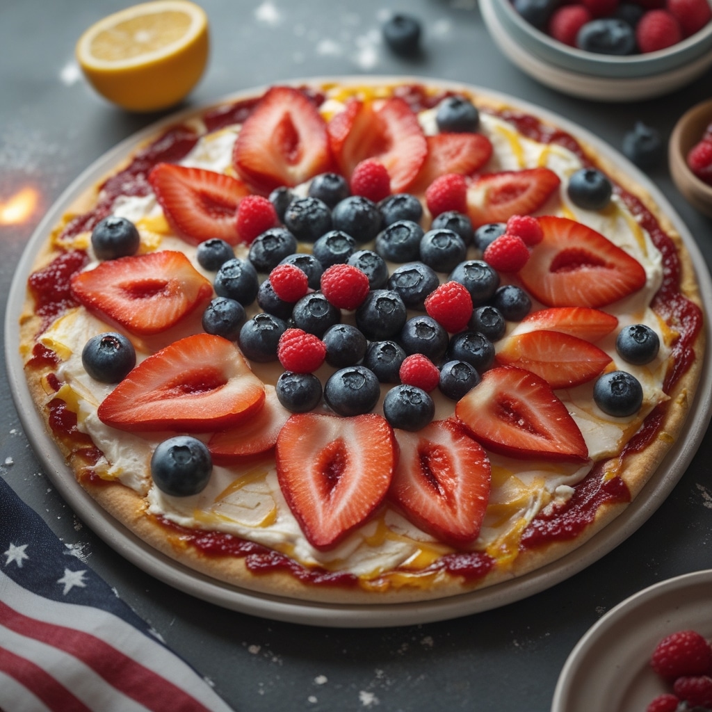 American Flag Fruit Pizza that's Perfect for a Picnic