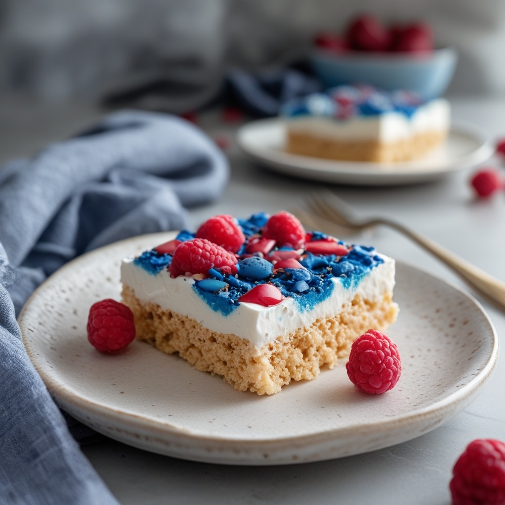 Gorgeous Red, White & Blue Rice Krispie Treats