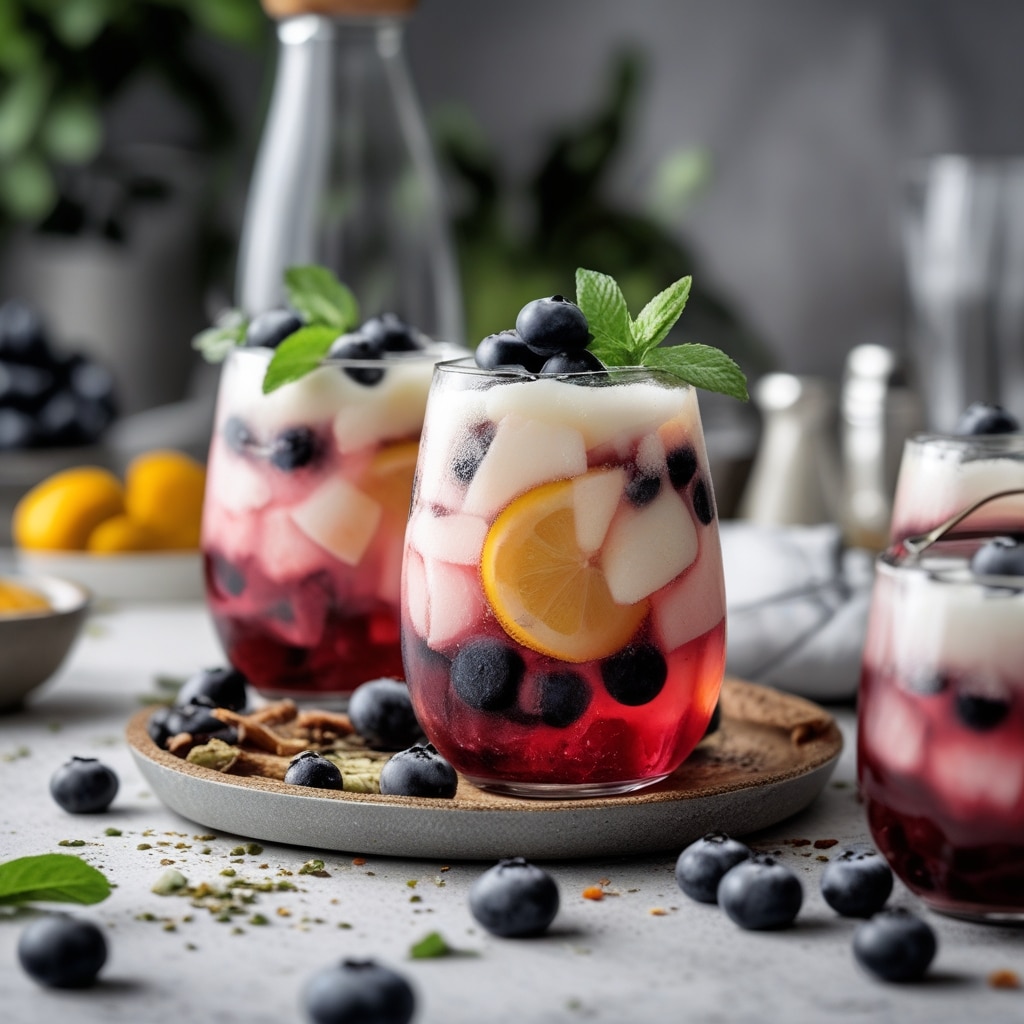 Red and White Sangria with Fresh Blueberries