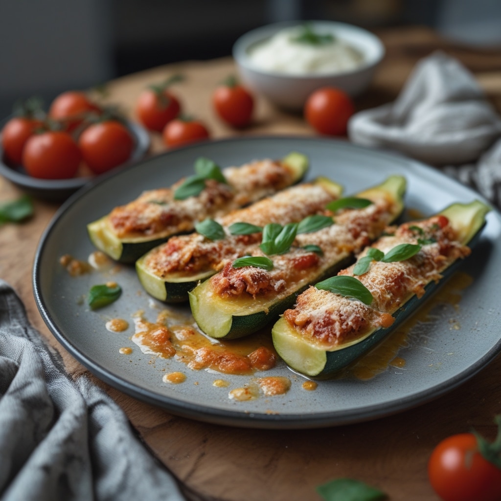 Italian Stuffed Zucchini Boats