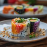 Colorful Rainbow Veggie Sushi Rolls