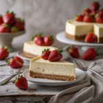 Classic New York Style Cheesecake with Fresh Strawberries