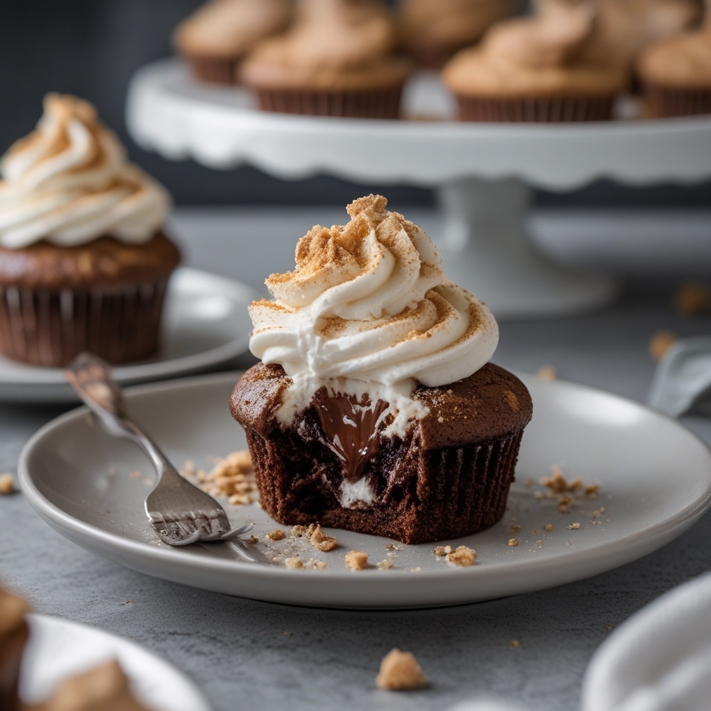 S'mores Milk Chocolate Lava Cupcake