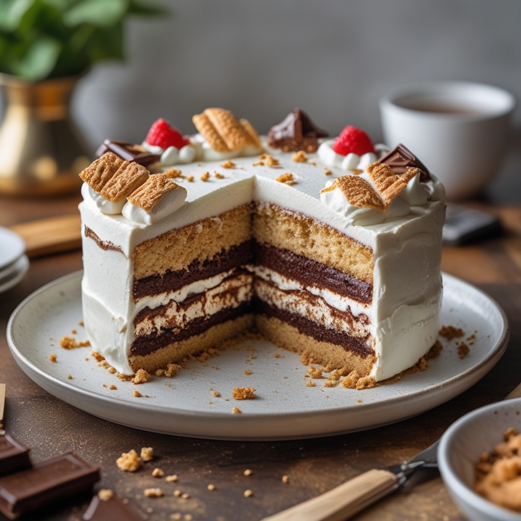 S'mores Flag Cake: Festive Fun for Parties
