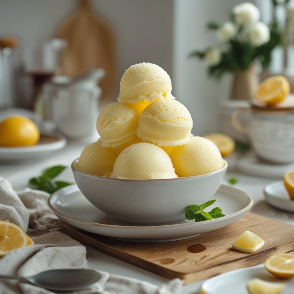 Lemonade Sorbet for Hot Summer Days