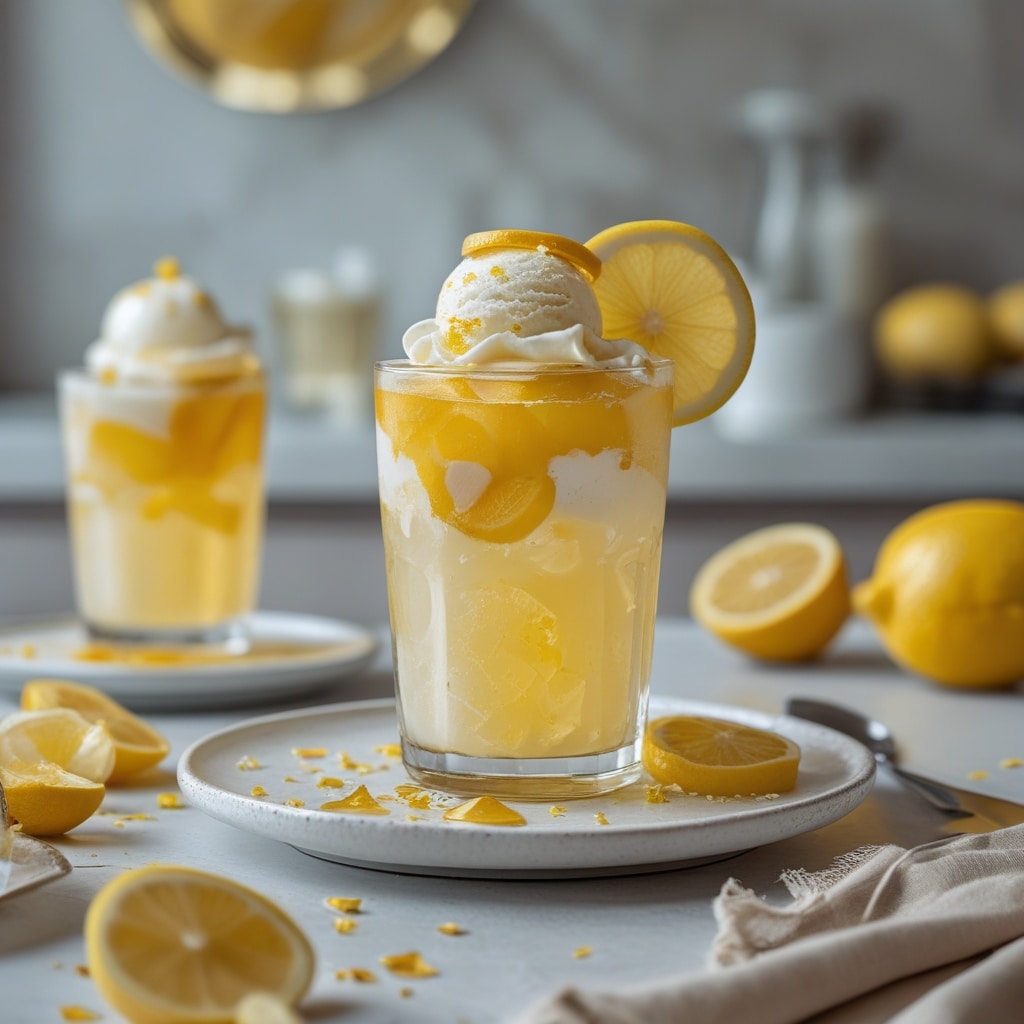 Decadent Lemonade Float with Ice Cream